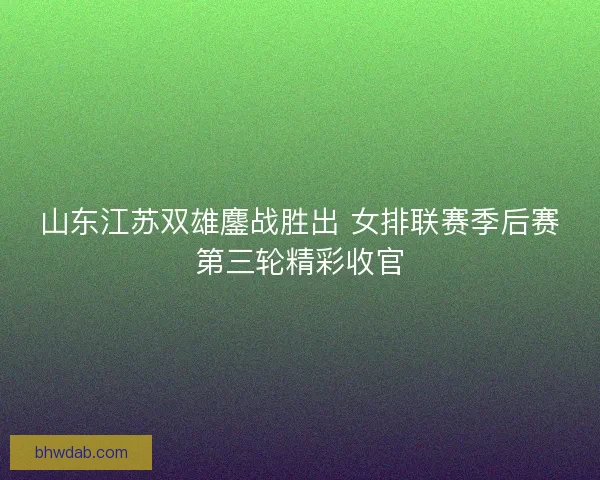 山东江苏双雄鏖战胜出 女排联赛季后赛第三轮精彩收官 山东江苏双雄鏖战胜出 女排联赛季后赛第三轮精彩收官